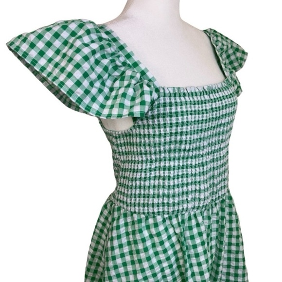 Old Navy Smocked Flutter Sleeve Gingham Mini Dress Fit and Flare Cottagecore M - Picture 4 of 15